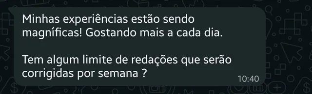Print de conversa real com aluno: Gostando mais a cada dia